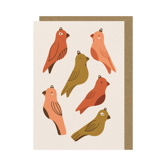 Bird Baubles Christmas Card