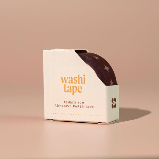 Purple and Brown Star Washi Tape