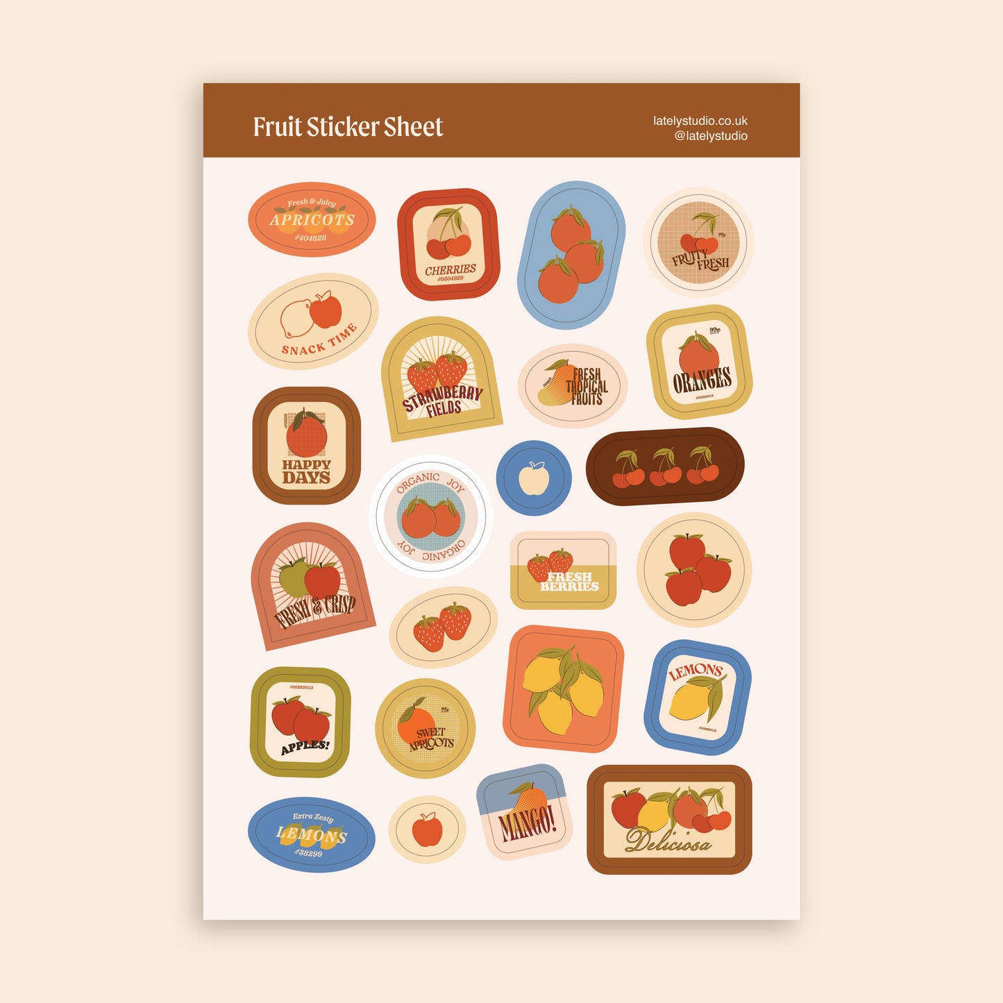 Fruit Sticker Sheet | Paper Stickers