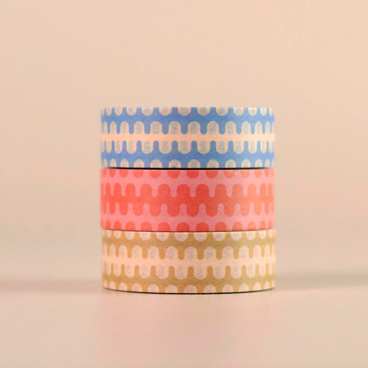 Wavy Geometric Washi Tape Set