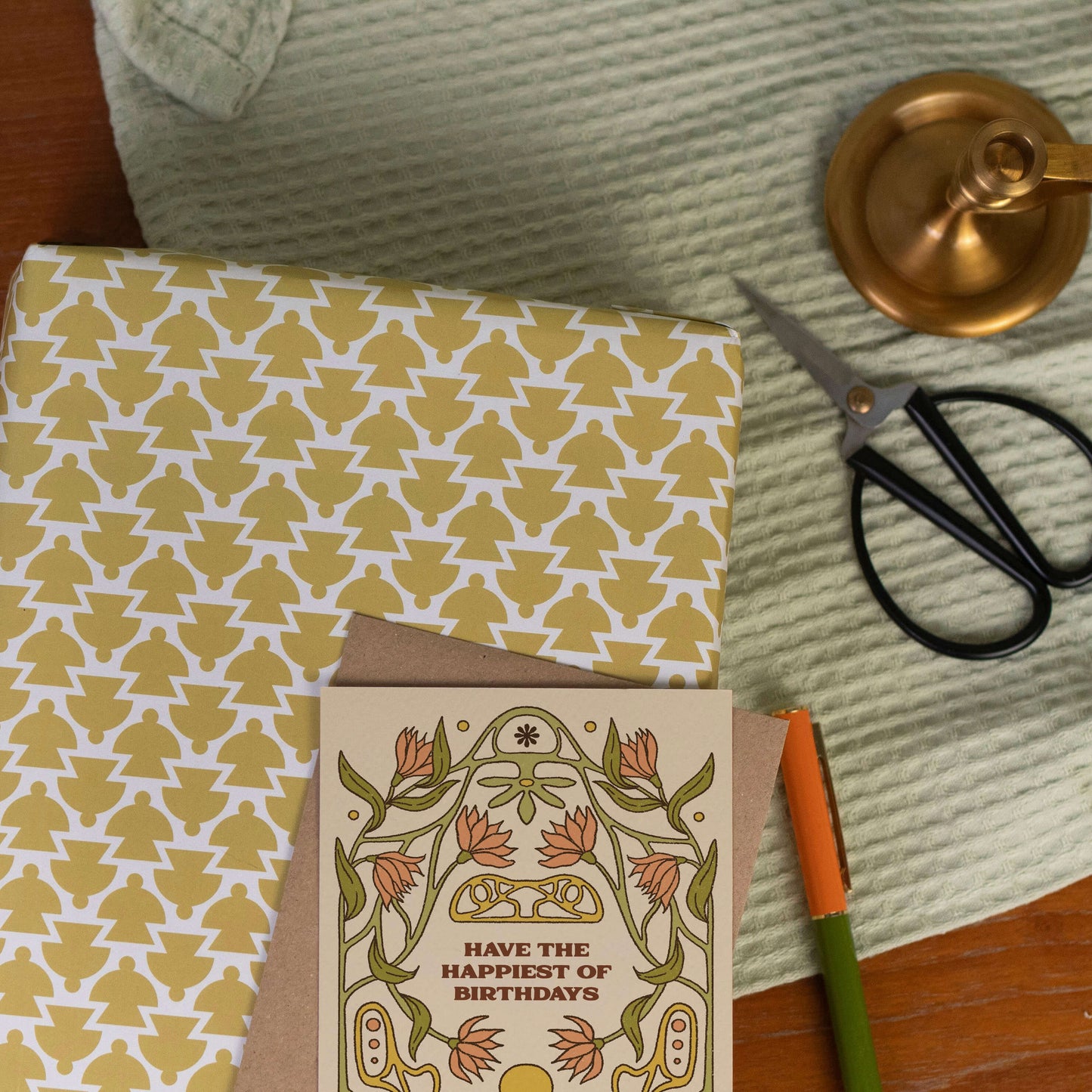 Mid-Century Shapes Wrapping Paper Sheet