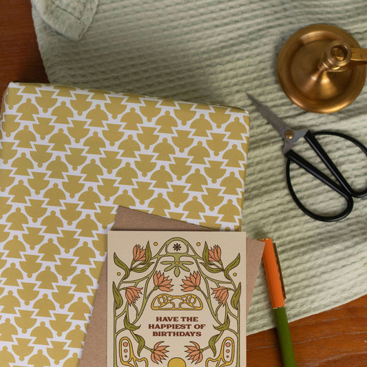 Mid-Century Shapes Wrapping Paper Sheet