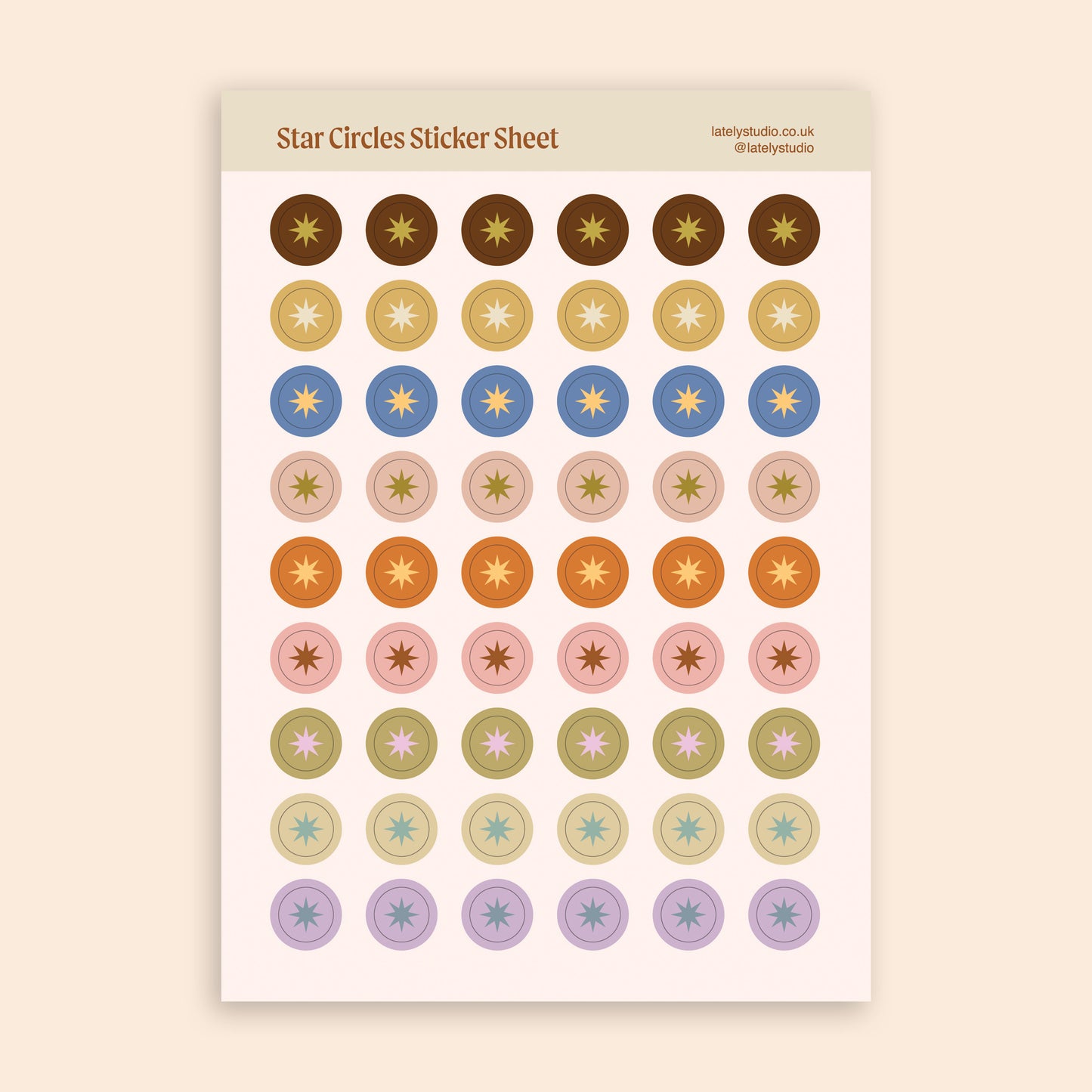 Star Circles Sticker Sheet