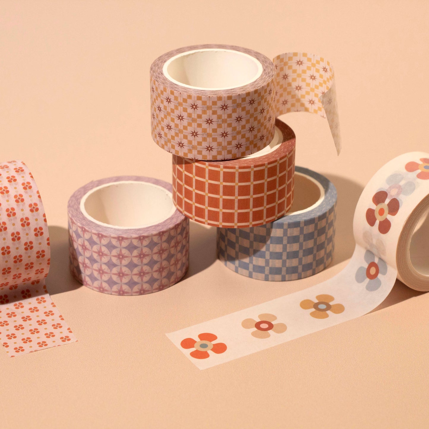 Rust Grid Wide Washi Tape