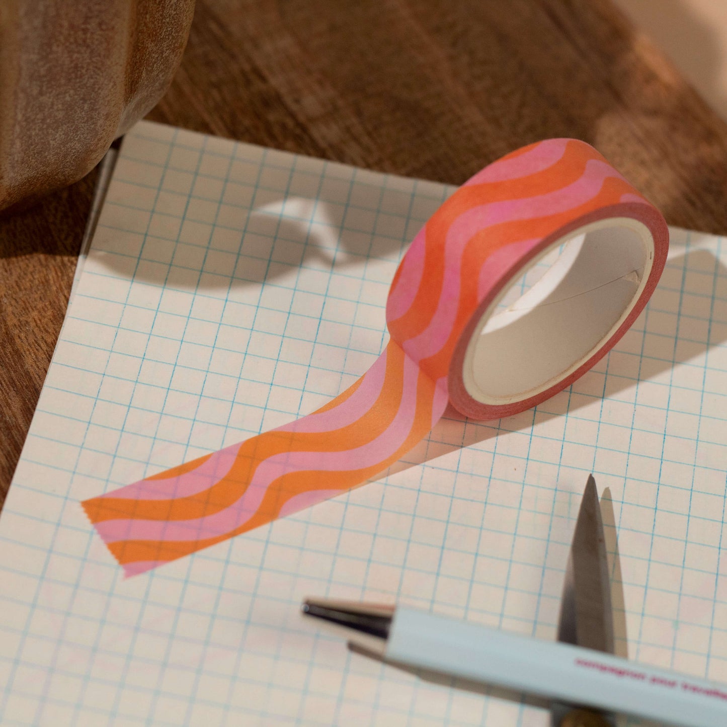 Pink & Orange Wiggle Washi Tape