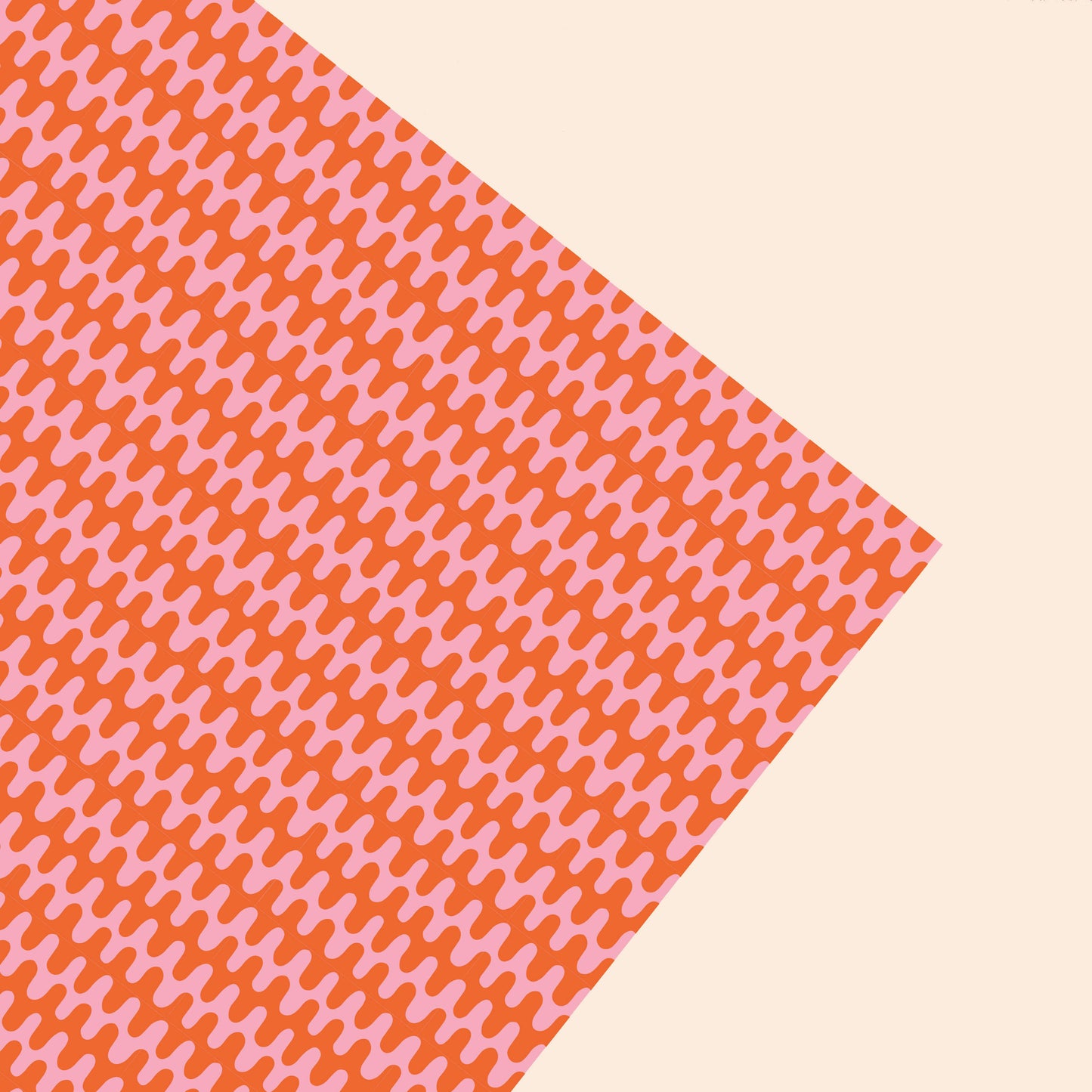 Orange & Pink Wave Wrapping Paper