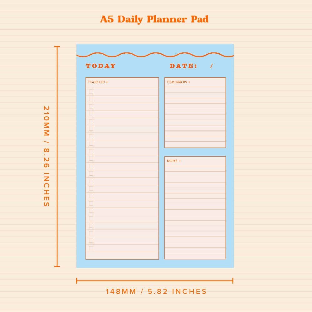 *IMPERFECT* A5 Blue Wiggle Daily Desk Pad