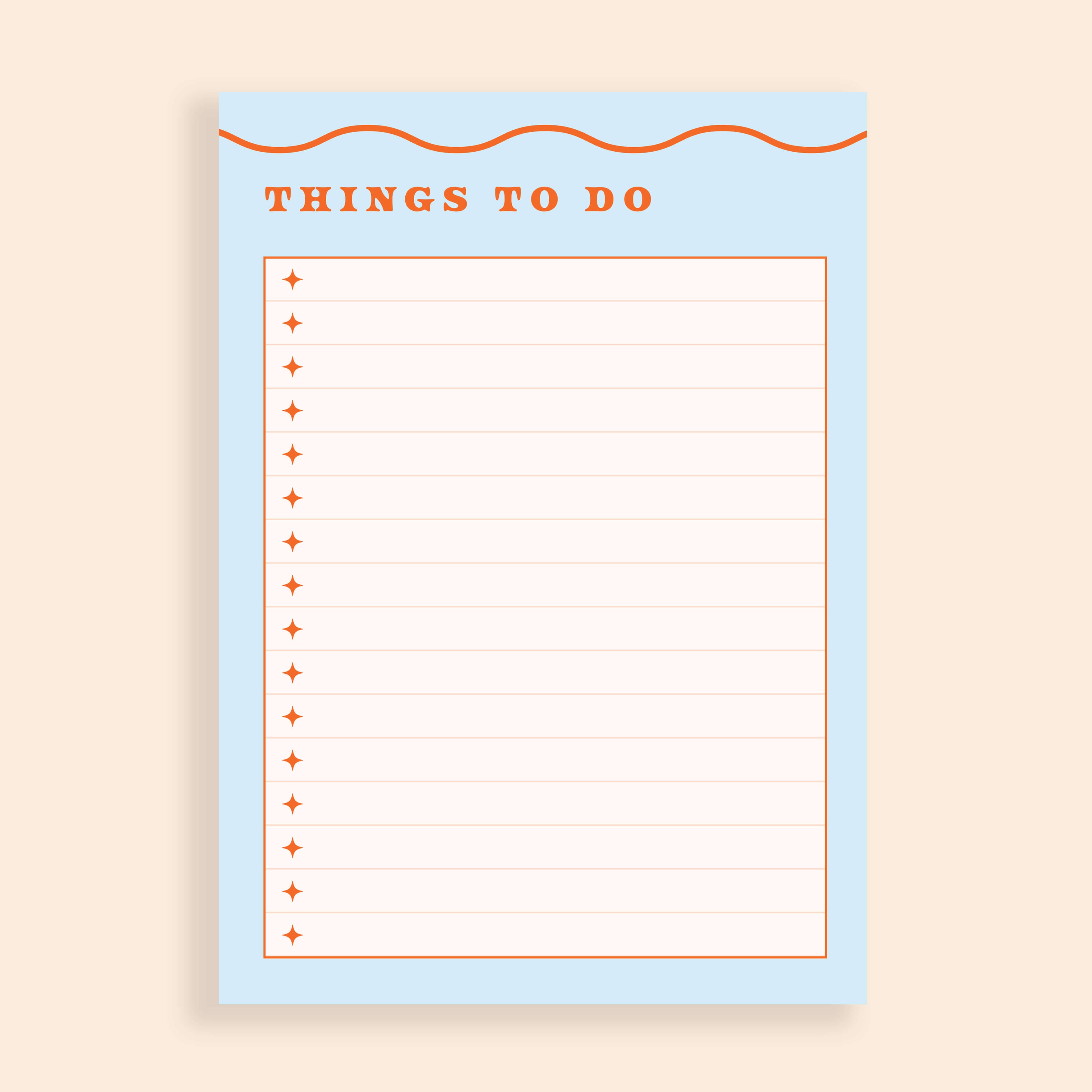 Blue Line Notepad A6 Blue Wiggle Notepad | Lined List Pad – Lately Studio