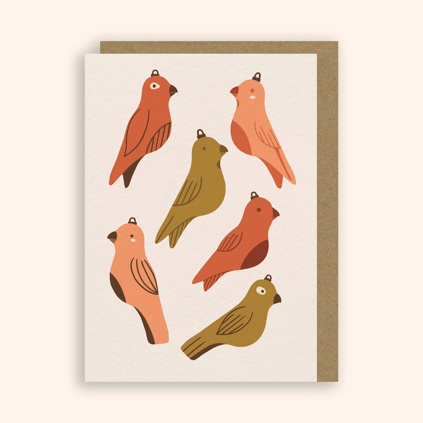 Bird Baubles Christmas Card
