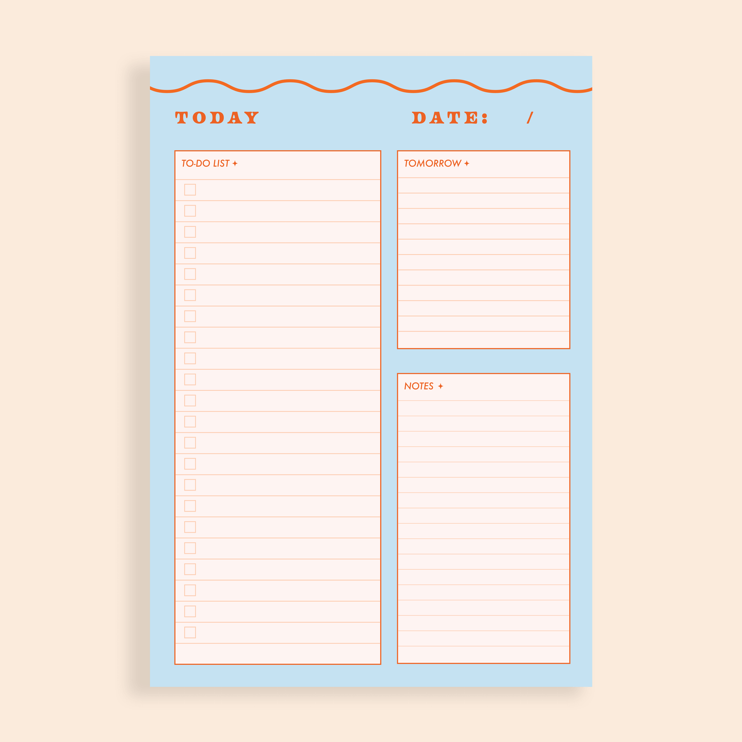 A5 Blue Wiggle Daily Desk Pad