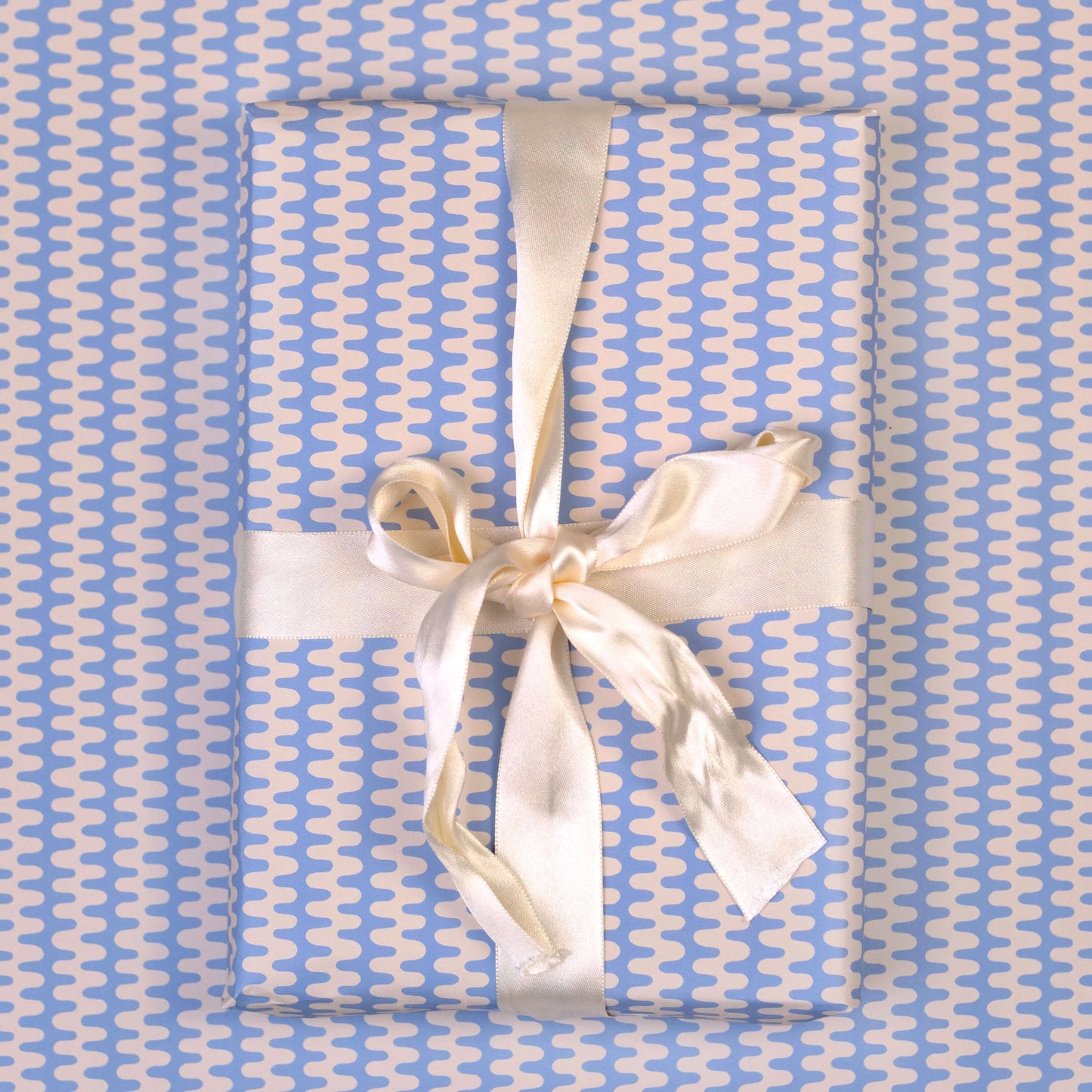 Blue & White Wave Wrapping Paper