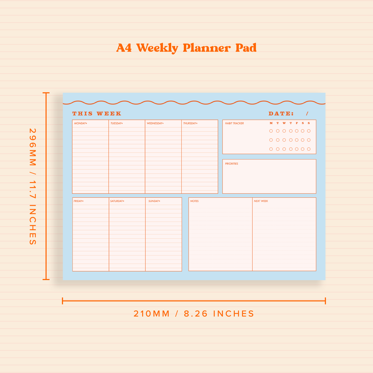 *IMPERFECT* A4 Blue Wiggle Weekly Planner Pad