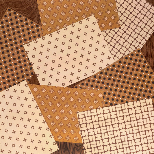 Brown & Beige Retro Craft Paper Pack
