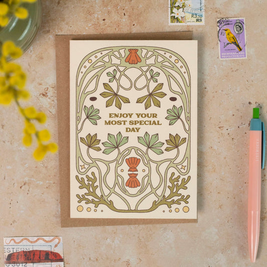 Enjoy Your Most Special Day Wedding Card