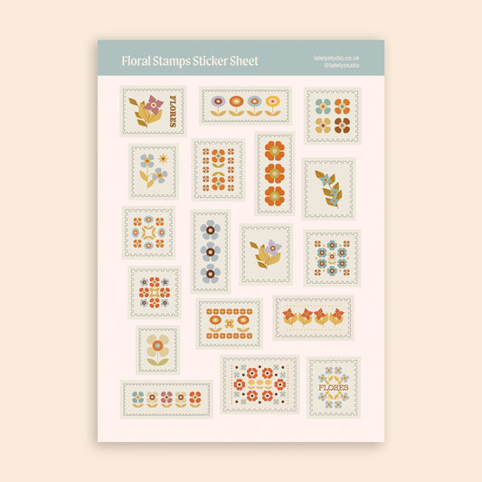 Floral Stamps Sticker Sheets