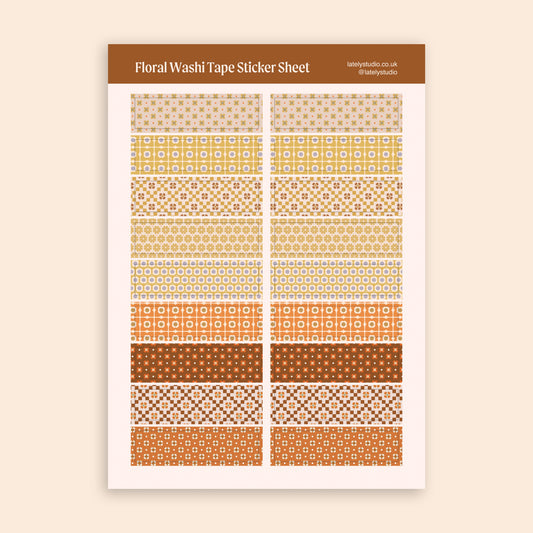 Floral Washi Tape Sticker Sheet