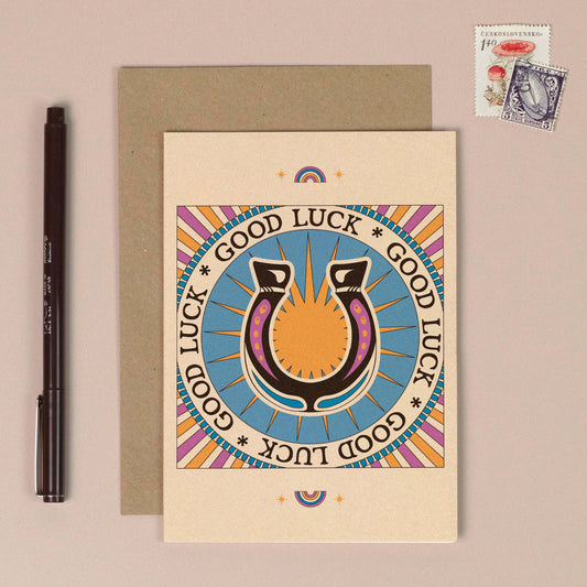 Good Luck Horseshoe Card