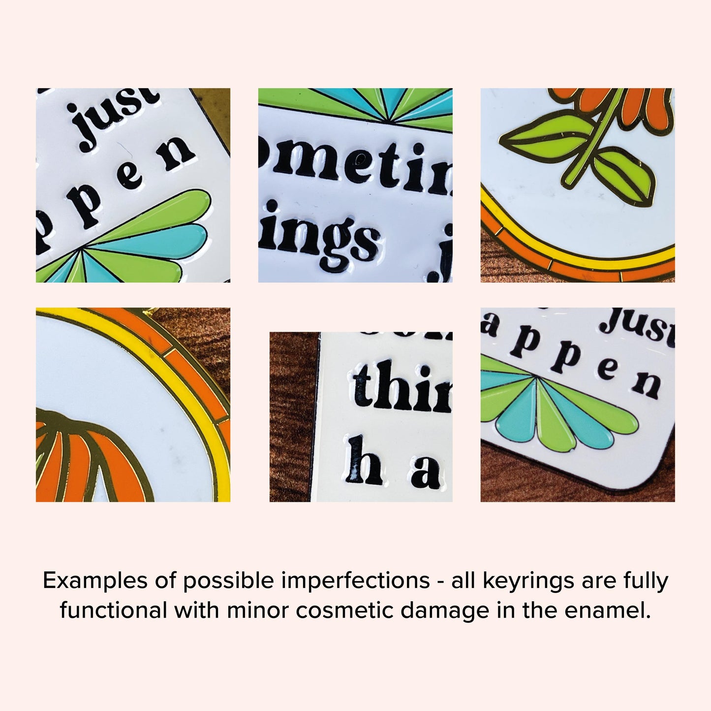 *IMPERFECT* Orange Flower Enamel Keychain