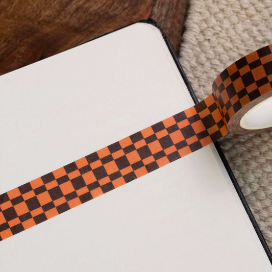 Brown Mixed Checkerboard Washi Tape