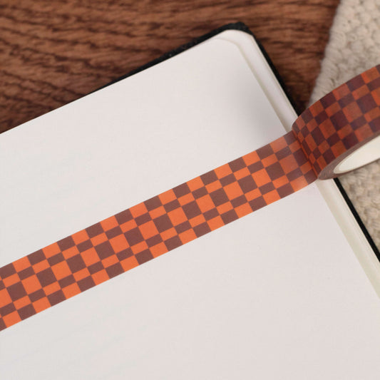 Brown Mixed Checkerboard Washi Tape