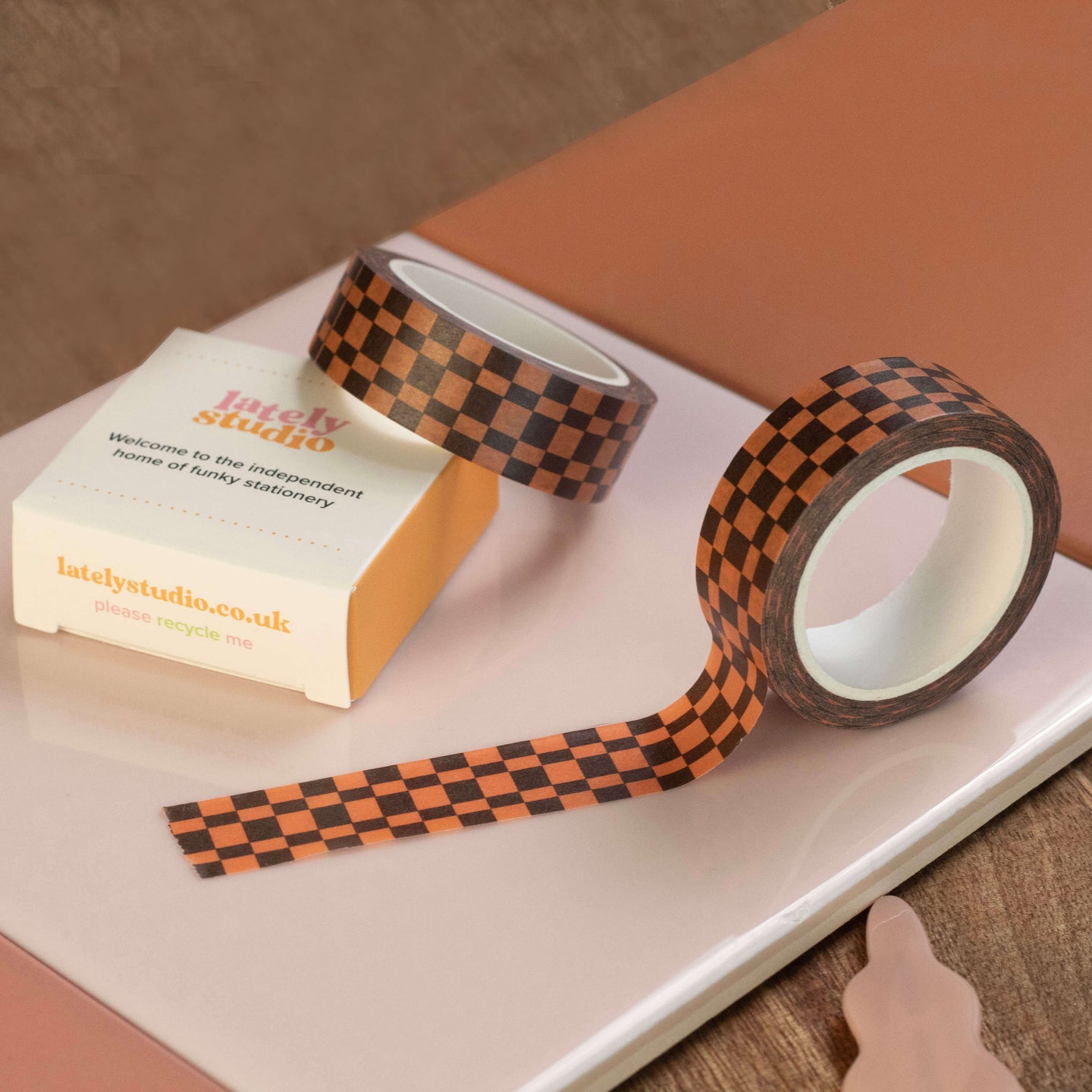 Brown Mixed Checkerboard Washi Tape