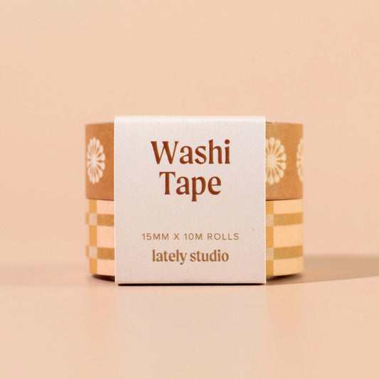 Dandelion and Grid Washi Tape Duo