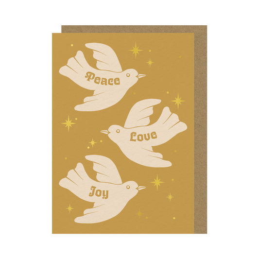 Peace Love Joy Dove Christmas Card