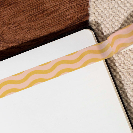 Chartreuse and Pink Wiggle Washi Tape