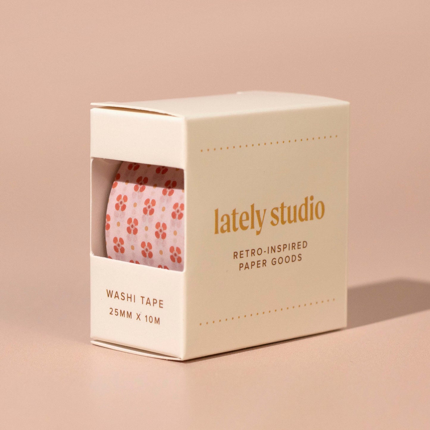 Red Ditsy Floral Wide Washi Tape