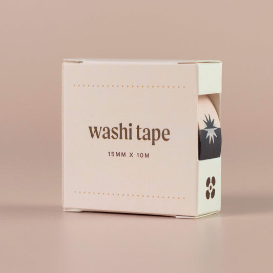 Sun and Moon Washi Tape | Black and White Paper Tape