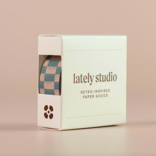 Teal Checkerboard Washi Tape