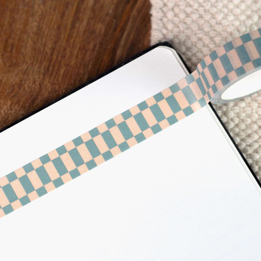 Teal Checkerboard Washi Tape