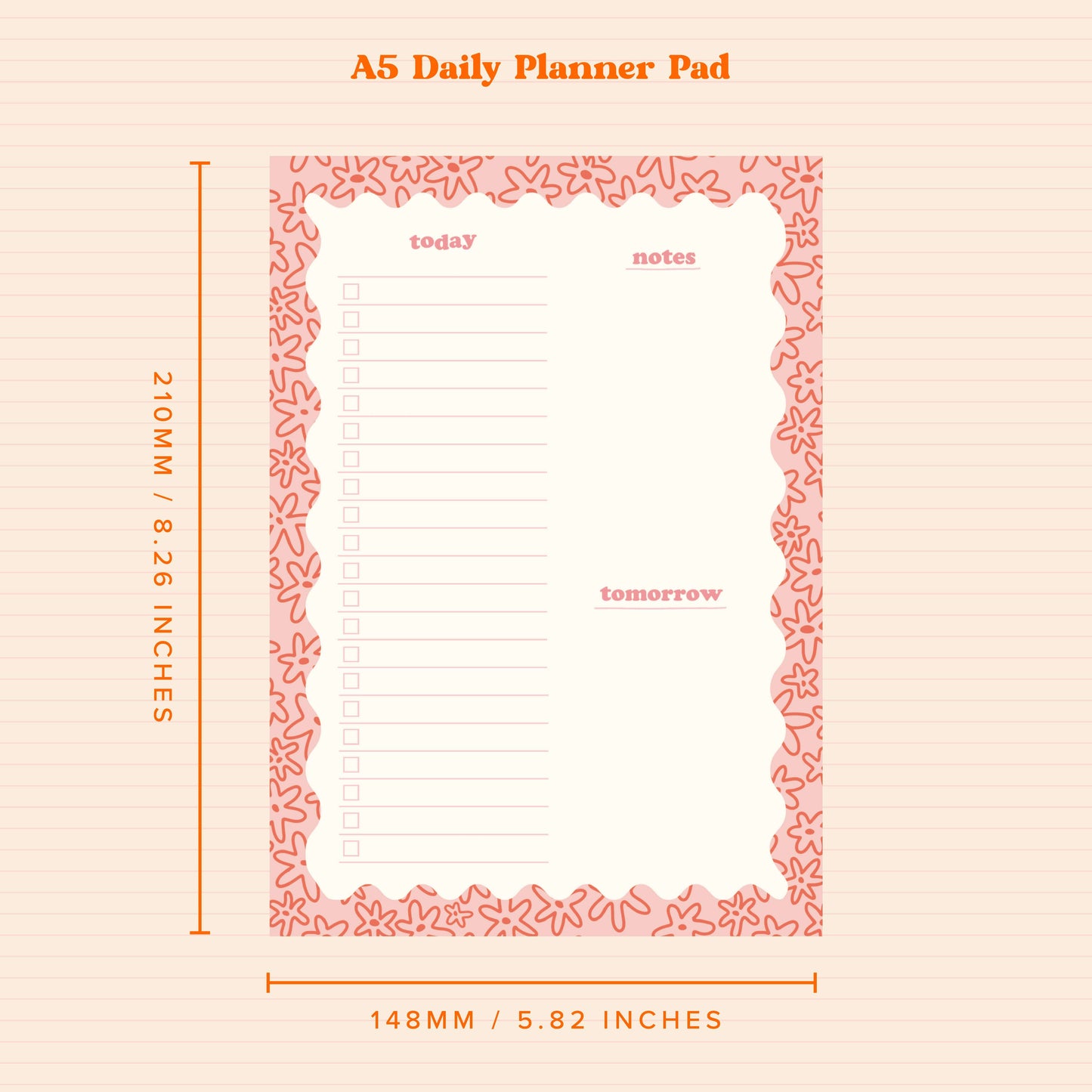 A5 Wavy Floral Daily Desk Pad