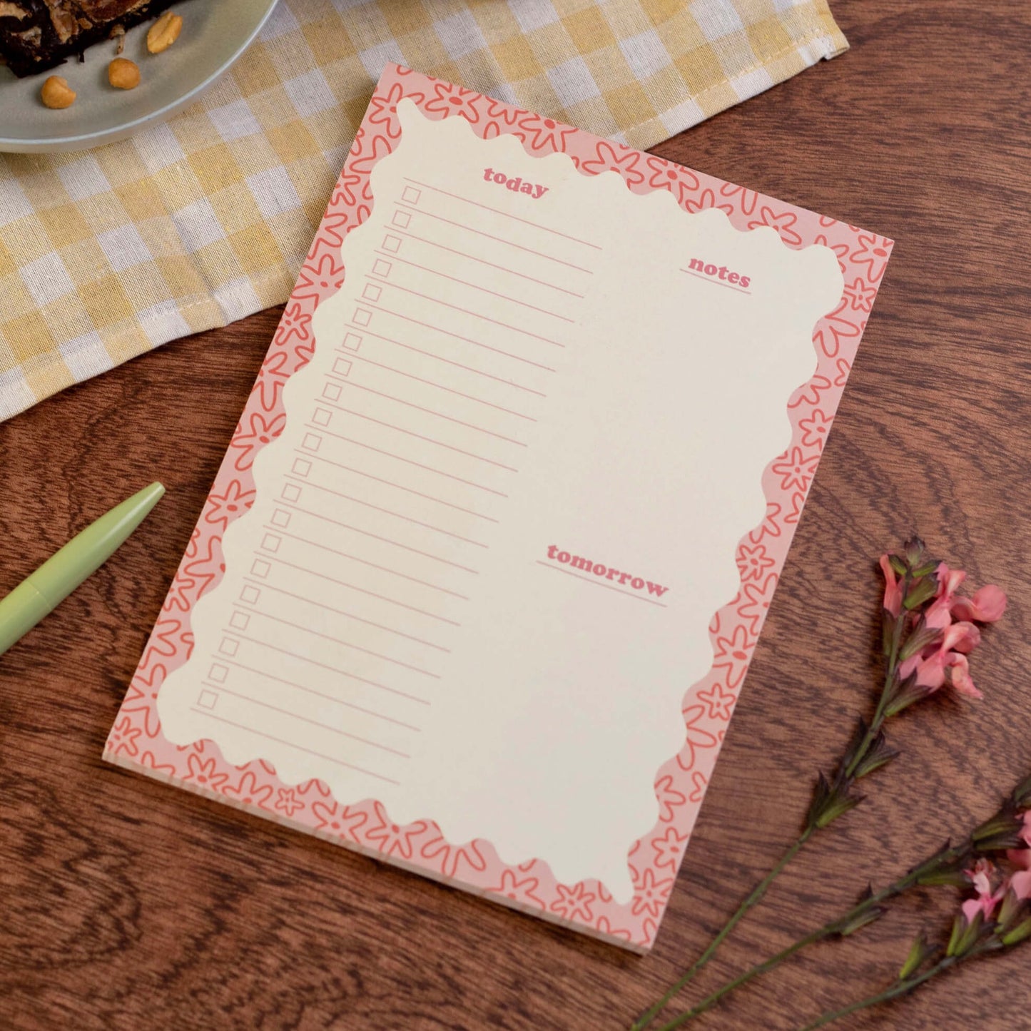 A5 Wavy Floral Daily Desk Pad