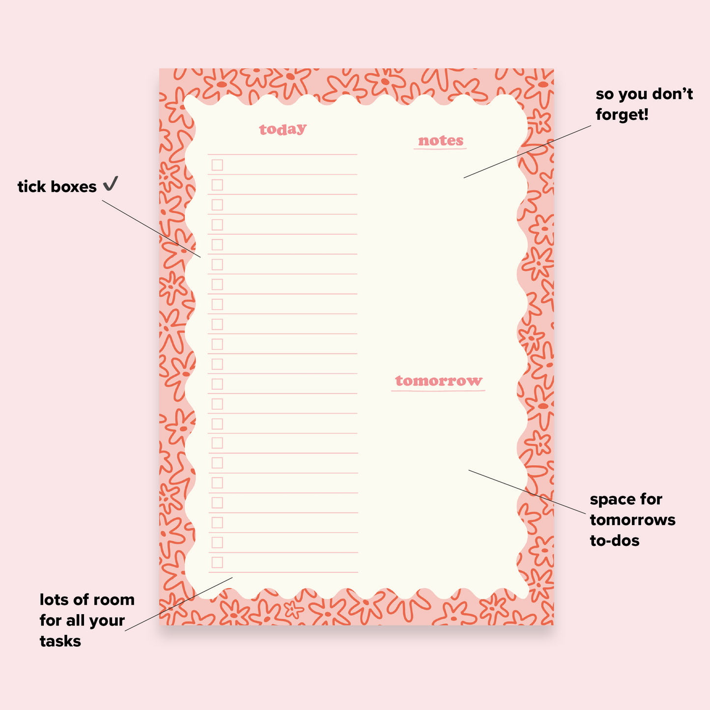 *IMPERFECT* Wavy Floral Daily Desk Planner